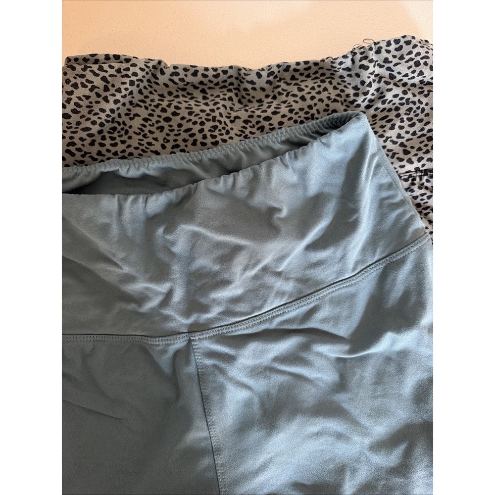 Biker Shorts & Leopard Print Bike Shorts High Rise Gym Lot Set of 2 Soft Large